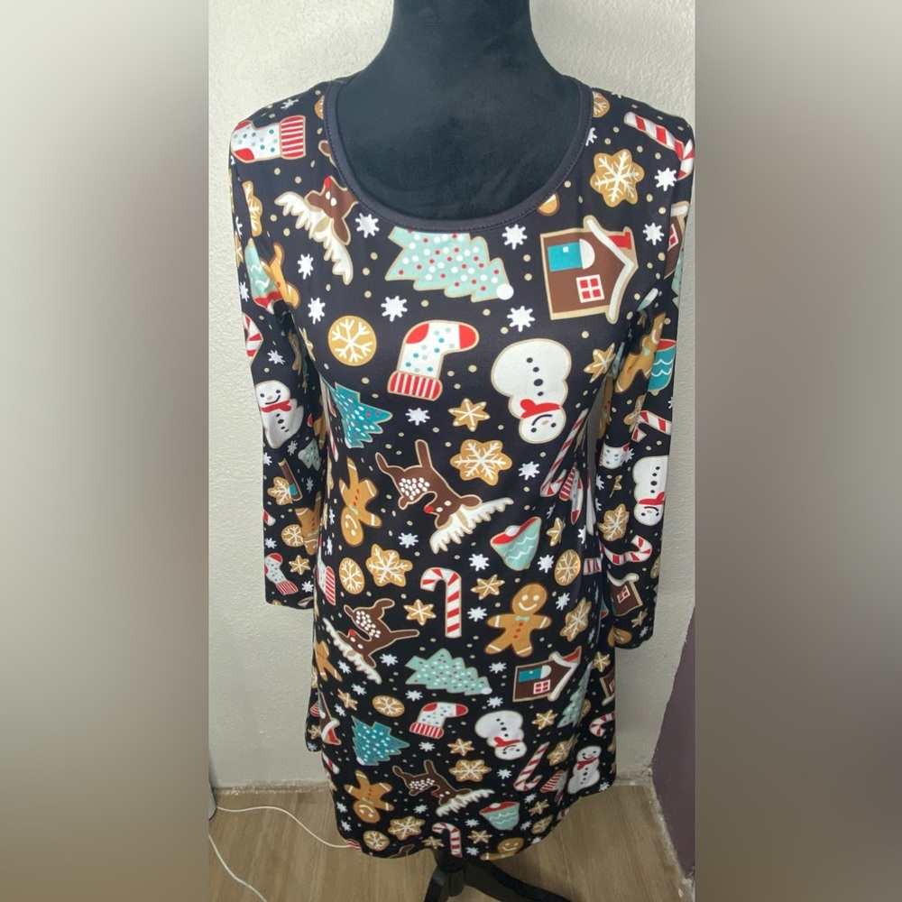 Festive Holiday Print Dress Women’s XS